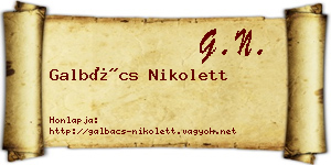 Galbács Nikolett névjegykártya